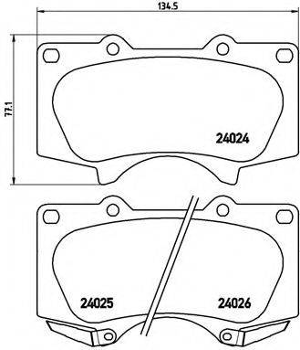 BREMBO 24024 Комплект гальмівних колодок, дискове гальмо