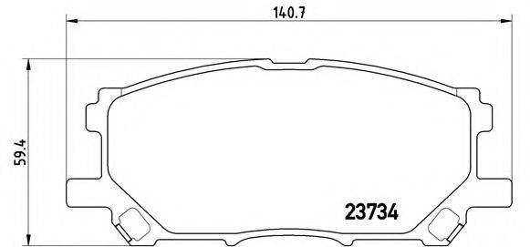 BREMBO 23734 Комплект гальмівних колодок, дискове гальмо