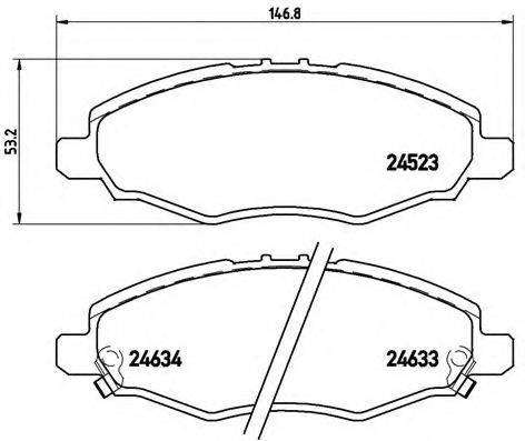 BREMBO 24634 Комплект гальмівних колодок, дискове гальмо