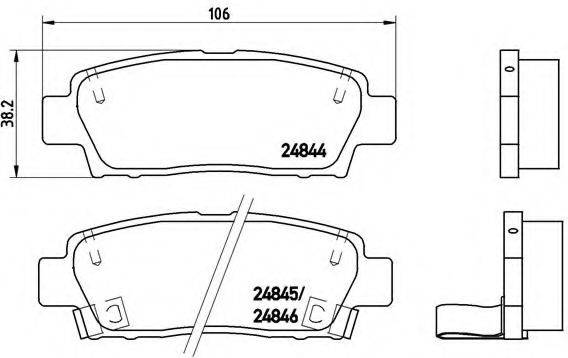 BREMBO 24846 Комплект гальмівних колодок, дискове гальмо