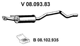 OPEL 852079 Середній глушник вихлопних газів
