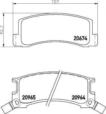 MINTEX 20674 Комплект гальмівних колодок, дискове гальмо