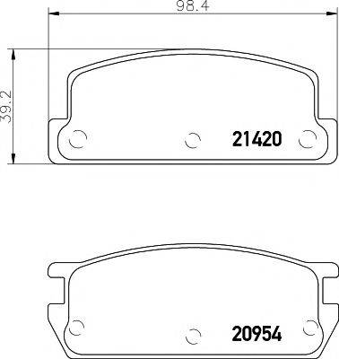 MINTEX 20954 Комплект гальмівних колодок, дискове гальмо