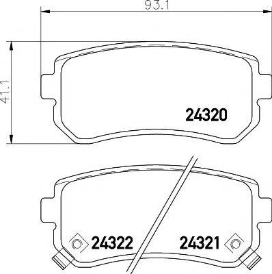 MINTEX 24320 Комплект гальмівних колодок, дискове гальмо
