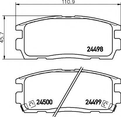 MINTEX 24500 Комплект гальмівних колодок, дискове гальмо