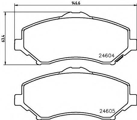 MINTEX 24604 Комплект гальмівних колодок, дискове гальмо