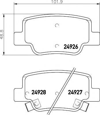 MINTEX 24927 Комплект гальмівних колодок, дискове гальмо