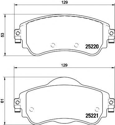 MINTEX 25221 Комплект гальмівних колодок, дискове гальмо