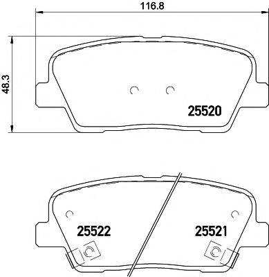 MINTEX 25520 Комплект гальмівних колодок, дискове гальмо