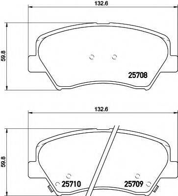 MINTEX 25709 Комплект гальмівних колодок, дискове гальмо