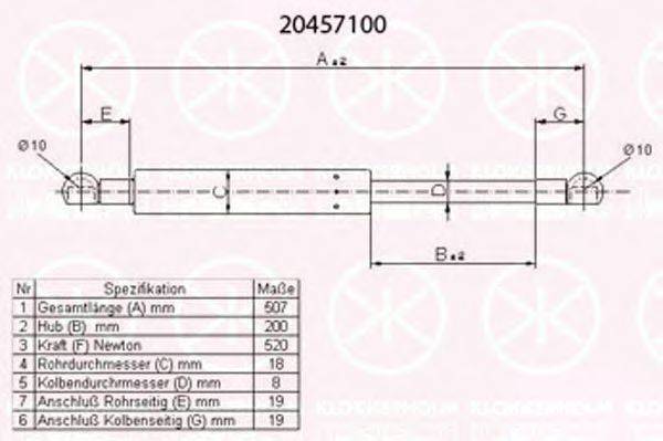 FA KROSNO 23402 Газова пружина, кришка багажника