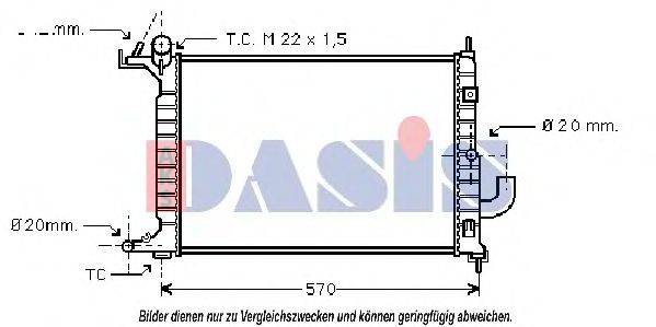 AKS DASIS OL2221 Радіатор, охолодження двигуна