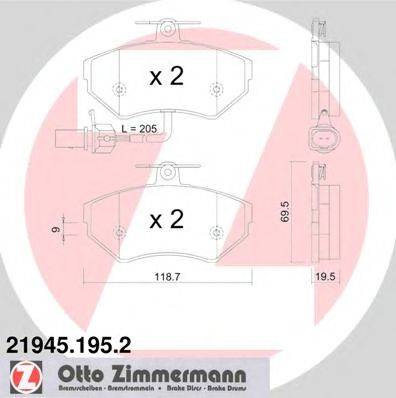 DEX 2224.2 Комплект гальмівних колодок, дискове гальмо