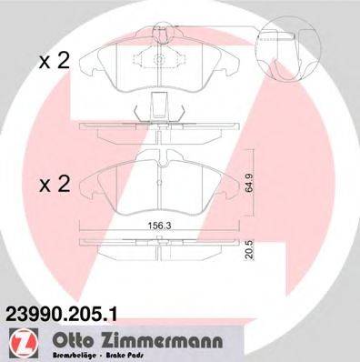 DEX 2265.1 Комплект гальмівних колодок, дискове гальмо