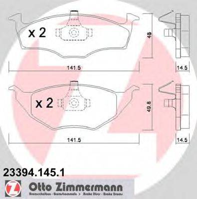DEX 2354.0 Комплект гальмівних колодок, дискове гальмо