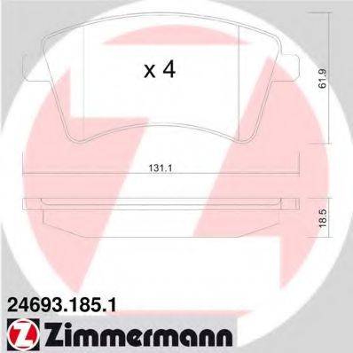 DJ PARTS BP2236 Комплект гальмівних колодок, дискове гальмо