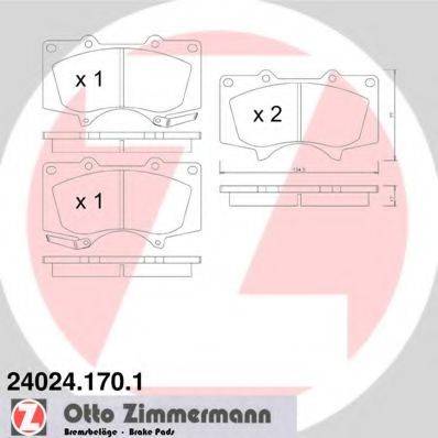 ZIMMERMANN 24024 Комплект гальмівних колодок, дискове гальмо