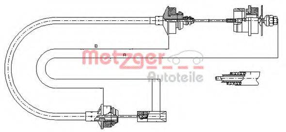 PEX 50725 Трос, управління зчепленням