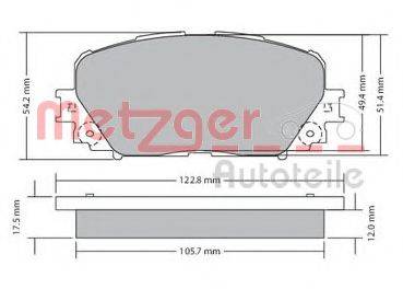 METZGER 24708 Комплект гальмівних колодок, дискове гальмо