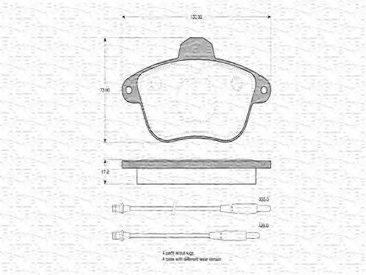 MAGNETI MARELLI 21507 Комплект гальмівних колодок, дискове гальмо