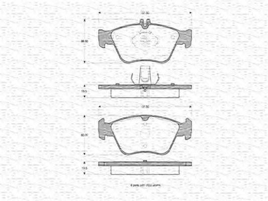 MAGNETI MARELLI 21795 Комплект гальмівних колодок, дискове гальмо