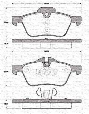 MAGNETI MARELLI 23281 Комплект гальмівних колодок, дискове гальмо