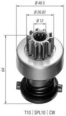 BOSCH 1006209519 Привід із механізмом вільного ходу, стартер