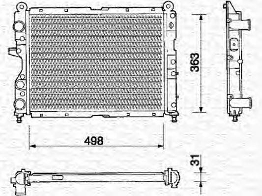 MAGNETI MARELLI BM106 Радіатор, охолодження двигуна