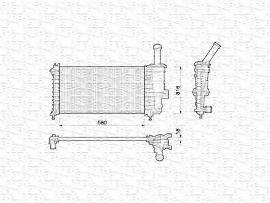 MAGNETI MARELLI BM173 Радіатор, охолодження двигуна